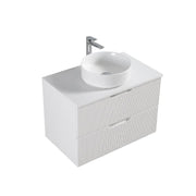 Kelsa 750 Fluted Matte White Wall Hung Vanity - Acqua Bathrooms