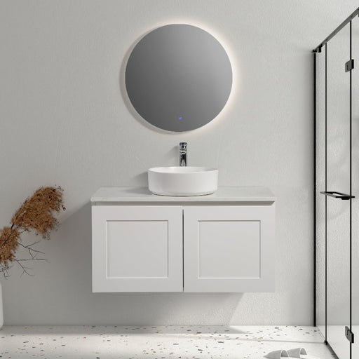 Indulge | Hampton 900 Provincial Matte White Shaker Wall Hung Vanity - Acqua Bathrooms