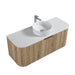 Curva 1200 Curved White Oak Fluted Wall Hung Vanity - Acqua Bathrooms