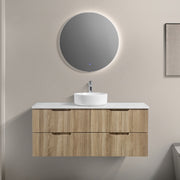 Kelsa 1200 Fluted White Oak Wall Hung Vanity - Acqua Bathrooms