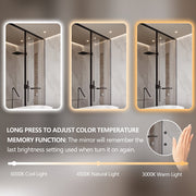 Curva Rectangle 450 x 700 Touchless LED Mirror  - Three Light Temperatures - Acqua Bathrooms
