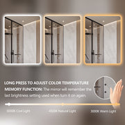 Curva Rectangle 700 x 900 Touchless LED Mirror  - Three Light Temperatures - Acqua Bathrooms