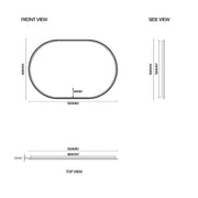 Oval Pill Touchless 900 x 600 Matte Black LED Mirror - Three Light Temperatures - Acqua Bathrooms
