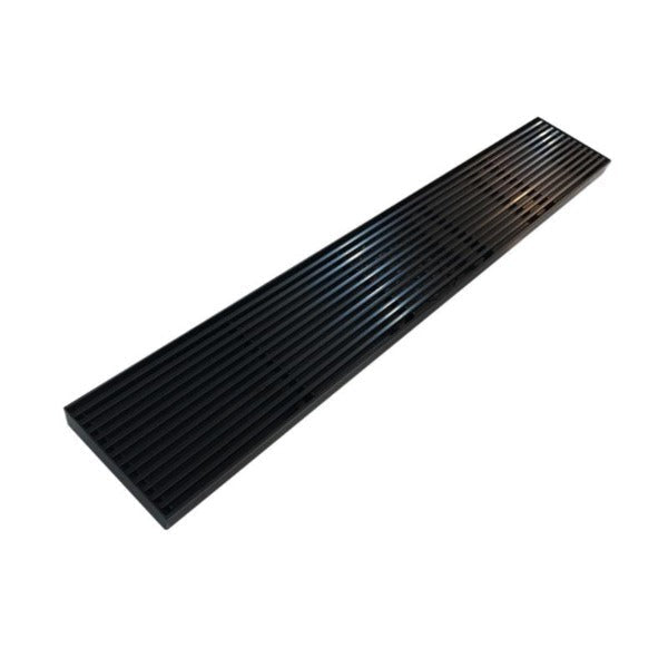 Matte Black 1200mm Linear Grill Floor Waste - Acqua Bathrooms