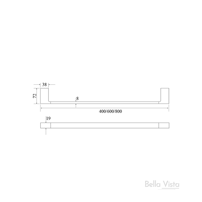 Tiago Matte Black Hand Towel Rail - 400mm - Acqua Bathrooms