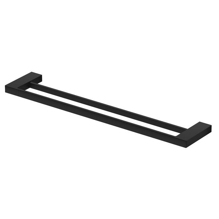 Tiago Matte Black Double Towel Rail - 800mm