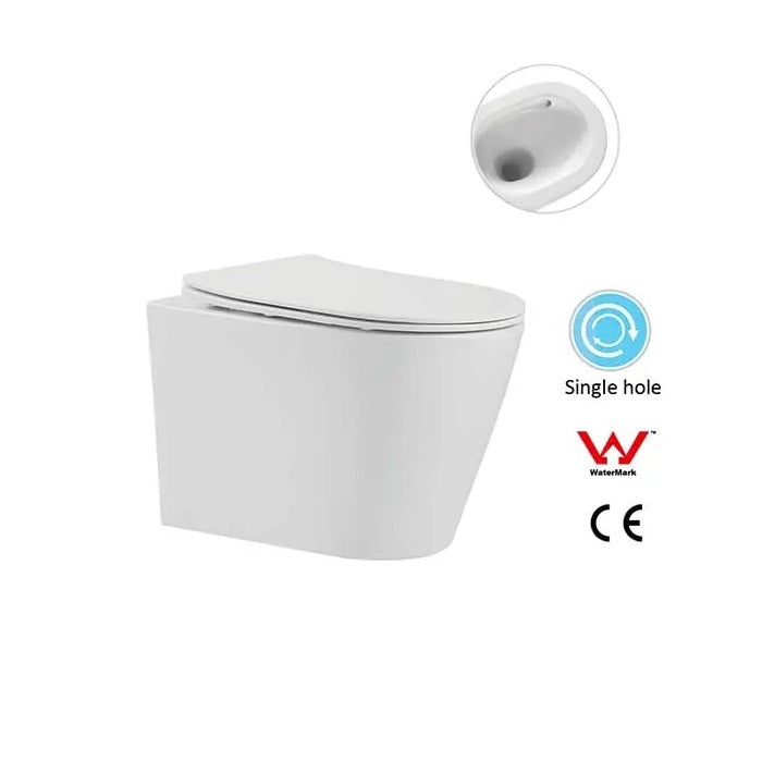 Alzano Tornado Rimless Wall Hung Toilet Suite Pan