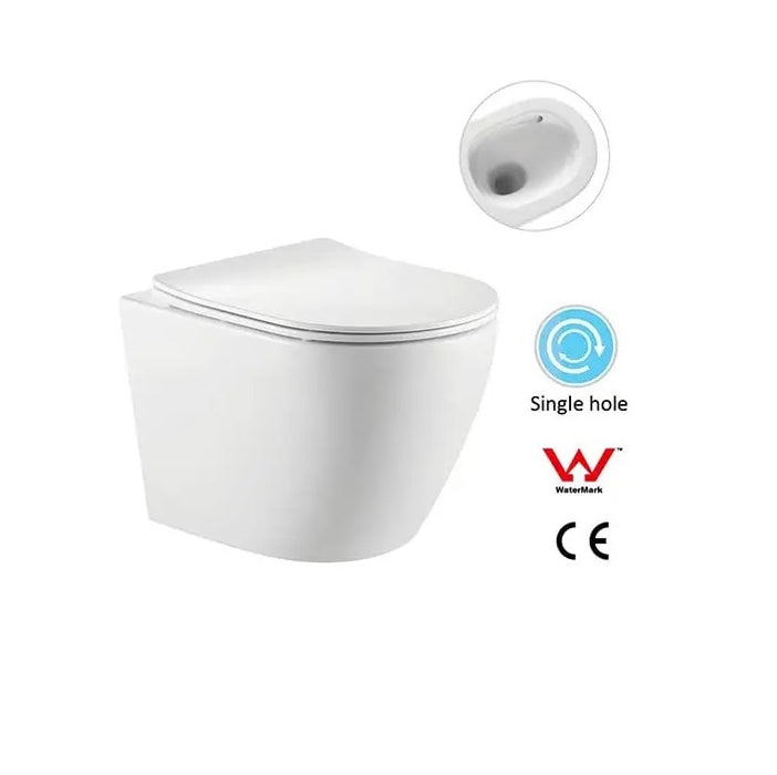 Voghera Tornado Rimless Wall Hung Toilet Suite Pan