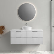 Kelsa 1200 Fluted Matte White Wall Hung Vanity - Acqua Bathrooms