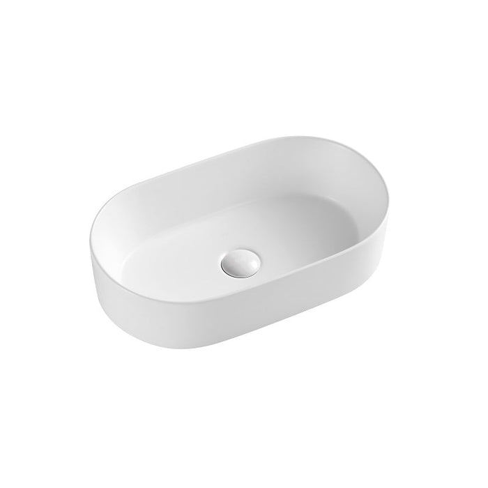 Oval Gloss White 530 x 315 x 135mm Above Counter Basin By Indulge® - Acqua Bathrooms
