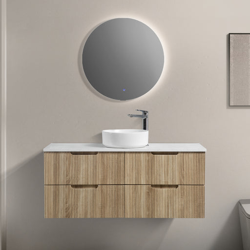 Kelsa 1200 Fluted White Oak Wall Hung Vanity - Acqua Bathrooms