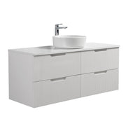 Kelsa 1200 Fluted Matte White Wall Hung Vanity - Acqua Bathrooms