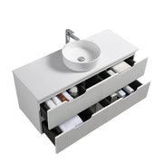 Kelsa 1200 Fluted Matte White Wall Hung Vanity - Acqua Bathrooms