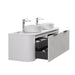 Curva 1500 Curved Double Matte White Fluted Wall Hung Vanity - Acqua Bathrooms