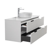 Kelsa 1200 Fluted Matte White Wall Hung Vanity - Acqua Bathrooms