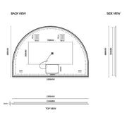 Arched Touchless 1200 x 800 Brushed Gold LED Mirror - Three Light Temperatures - Acqua Bathrooms