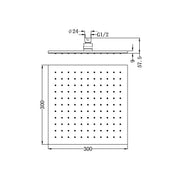 Luxury Matte Black 300mm Square Shower Head - Acqua Bathrooms