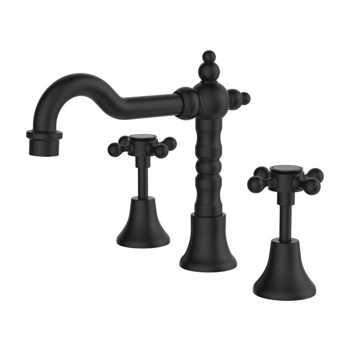 Lillian Matte Black Traditional Basin Set - Acqua Bathrooms