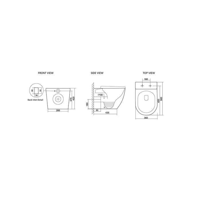 Voghera Tornado Rimless In Wall Toilet Suite Pan