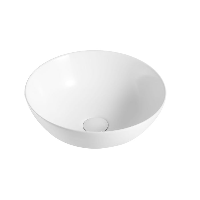 Celia 390 Matte White Round Above Counter Basin