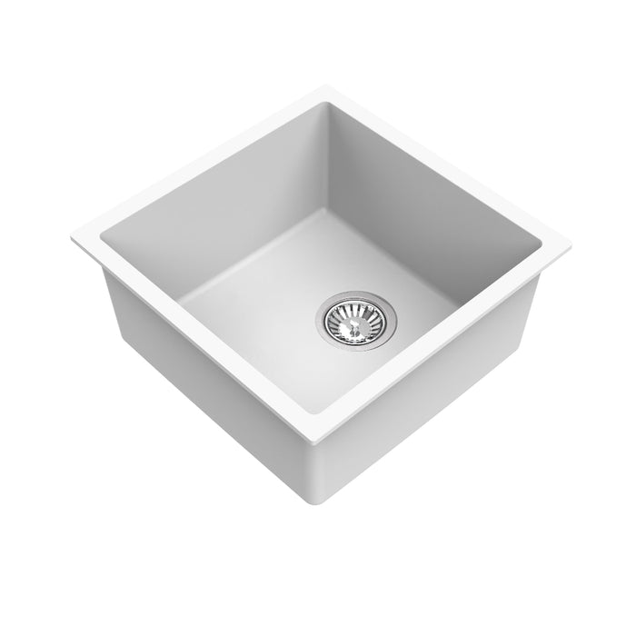 Avella 450mm Matte White Granite Kitchen & Laundry Sink