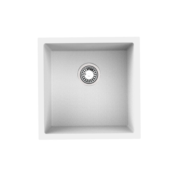 Avella 450mm Matte White Granite Kitchen & Laundry Sink