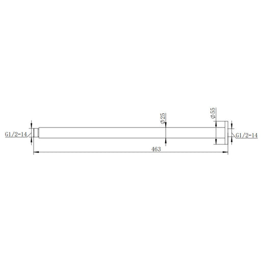 Classic Chrome 450mm Round Ceiling Arm - Acqua Bathrooms