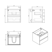 Sella 500mm Ensuite Matte Black Wall Hung Vanity by Indulge® - Acqua Bathrooms
