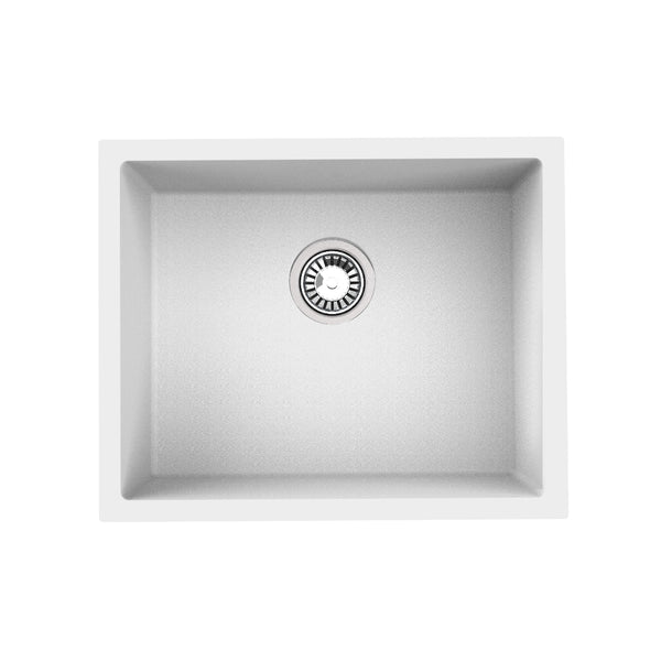 Avella 550mm Matte White Granite Kitchen & Laundry Sink