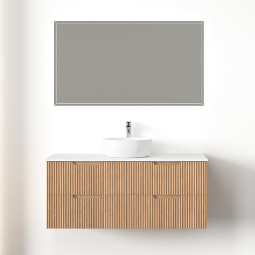 Kelsa 1200 Fluted Desert Oak Wall Hung Vanity - Acqua Bathrooms