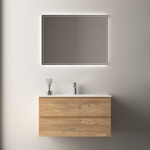 Avia 900mm Natural Oak Wall Hung Vanity - Acqua Bathrooms