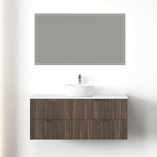 Kelsa 1200 Fluted Walnut Wall Hung Vanity - Acqua Bathrooms