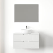 Kelsa 900 Fluted Matte White Wall Hung Vanity - Acqua Bathrooms