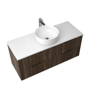 Kelsa 1200 Fluted Walnut Wall Hung Vanity - Acqua Bathrooms