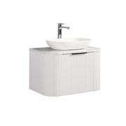 Curva 750 Curved Matte White Fluted Wall Hung Vanity - Acqua Bathrooms