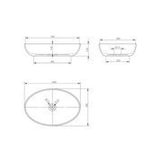 Vela 600mm Solid Surface Stone Oval Above Counter Basin - Acqua Bathrooms