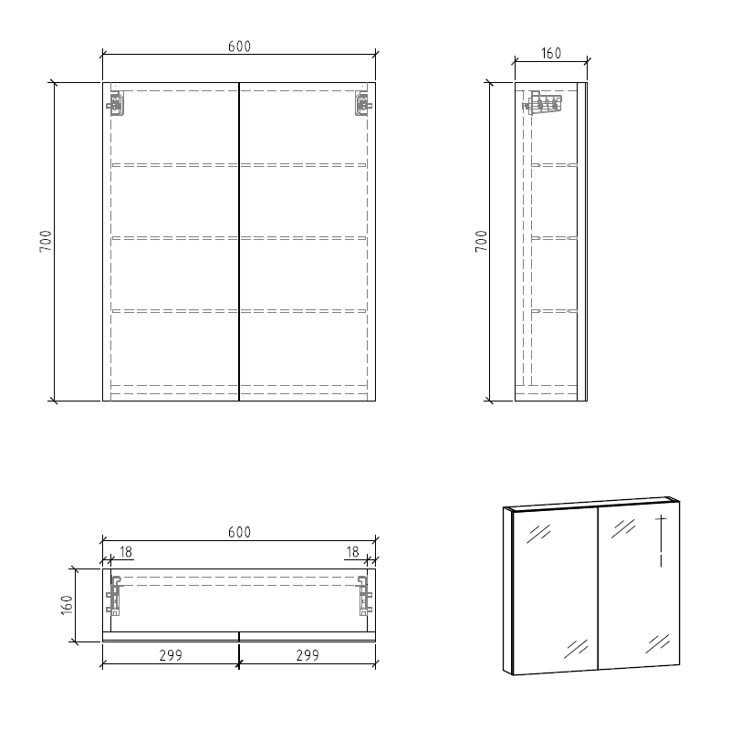 Sella 600mm White Oak Shaving Cabinet By Indulge® - Acqua Bathrooms