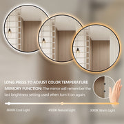 Round Touchless Back-Lit Matte Black 800mm LED Mirror - Three Light Temperatures - Acqua Bathrooms