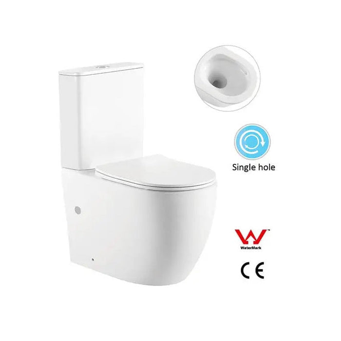 Solara Compact Rimless Tornado Back to Wall Toilet Suite