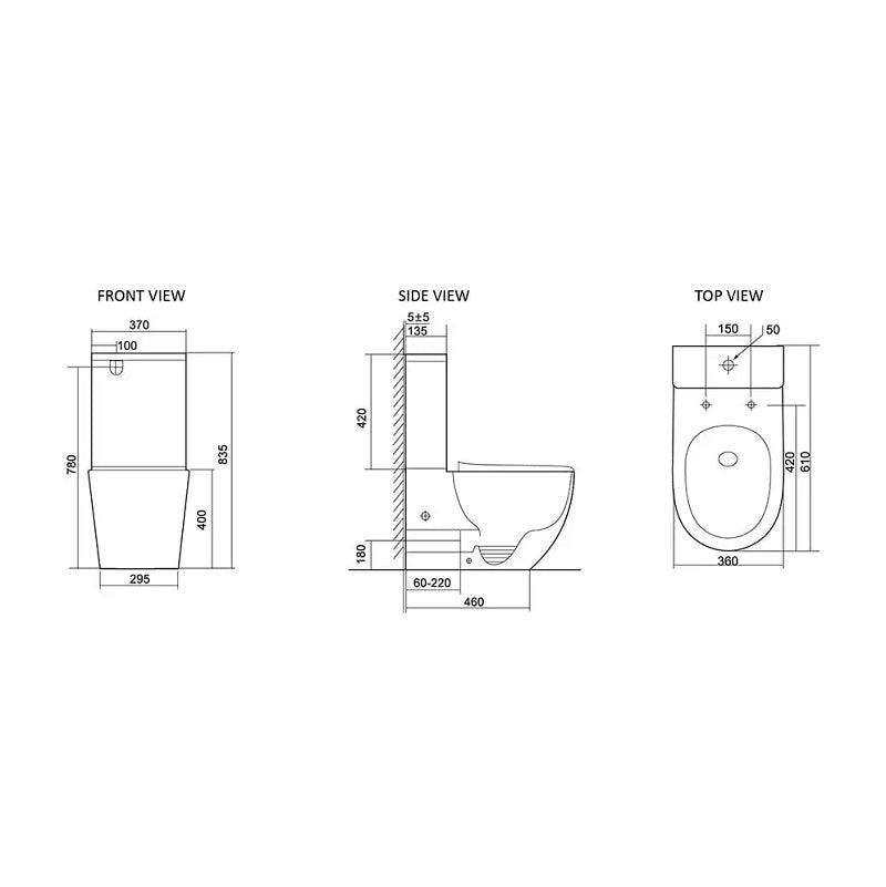 Solara Compact Rimless Tornado Back to Wall Toilet Suite