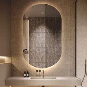 Indulge | Oval Pill Touchless 600 x 900 LED Mirror - Three Light Temperatures - Acqua Bathrooms