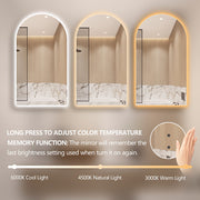 Arched Touchless 600 x 900 LED Mirror - Three Light Temperatures - Acqua Bathrooms