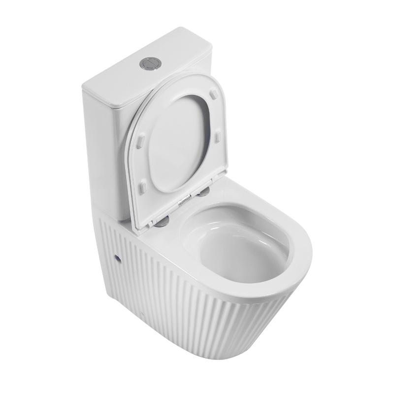 Corinza Fluted Compact Rimless Tornado Back to Wall Toilet Suite