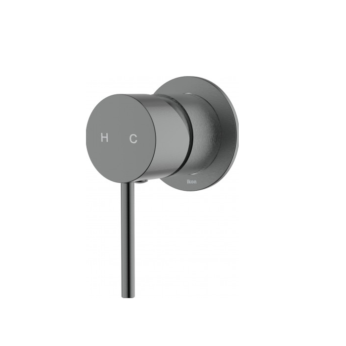 Ikon Hali Gun Metal Wall Mixer - 60mm - Acqua Bathrooms