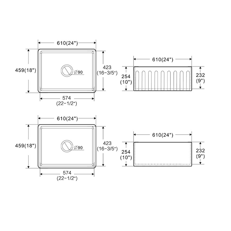 Harrington 610 Butler Kitchen & Laundry Sink - Acqua Bathrooms