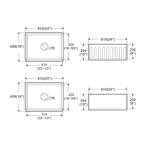Harrington 610 Butler Kitchen & Laundry Sink - Acqua Bathrooms