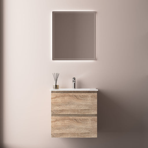Avia 600mm White Oak Wall Hung Vanity - Acqua Bathrooms