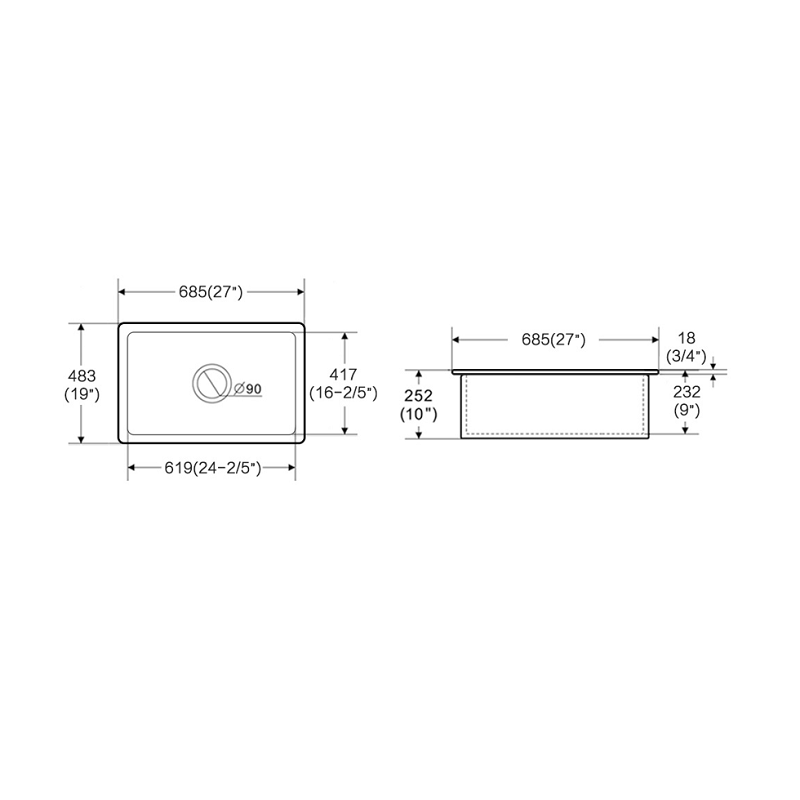 Middleton 685 Butler Kitchen & Laundry Sink - Acqua Bathrooms