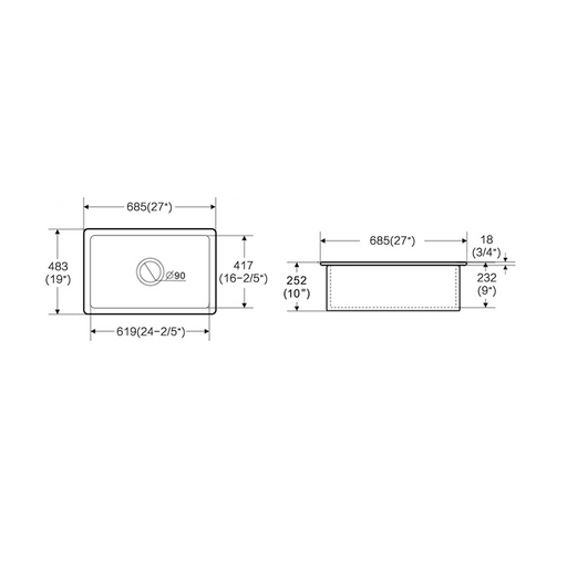 Middleton 685 Butler Kitchen & Laundry Sink - Acqua Bathrooms