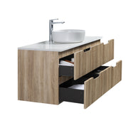 Kelsa 1200 Fluted White Oak Wall Hung Vanity - Acqua Bathrooms